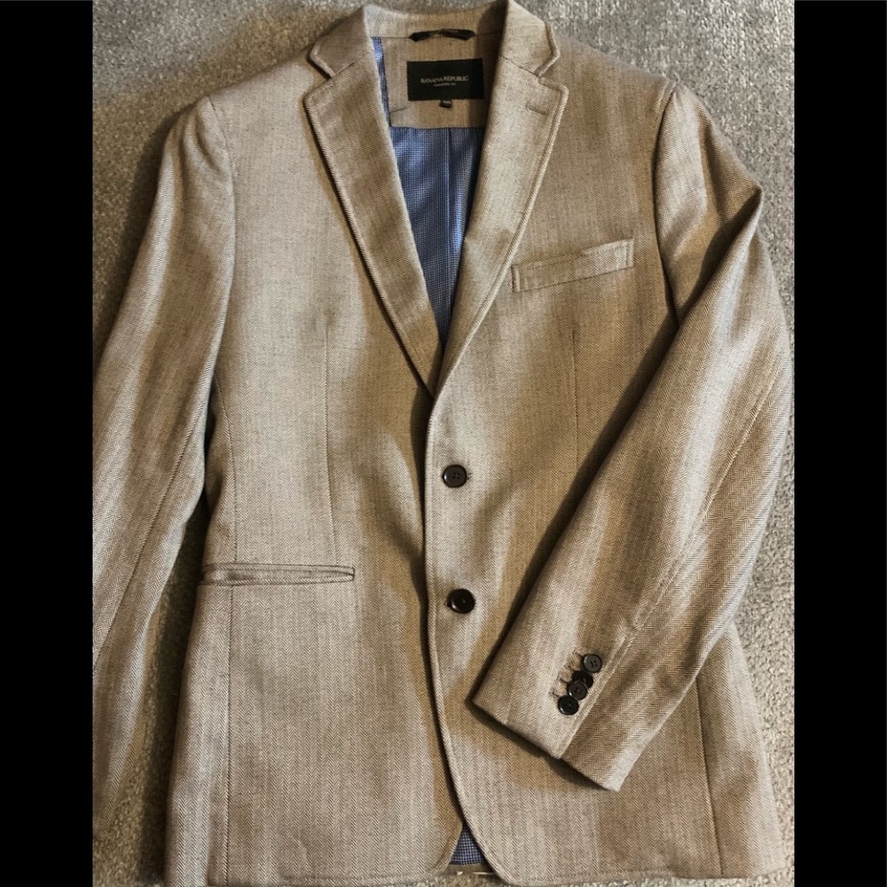 Banana Republic Taupe Herringbone Sportcoat 36S